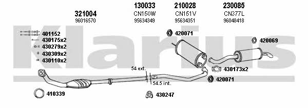 Klarius 180363E Exhaust system 180363E: Buy near me in Poland at 2407.PL - Good price!