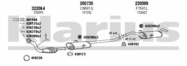 Klarius 180404E Exhaust system 180404E: Buy near me in Poland at 2407.PL - Good price!