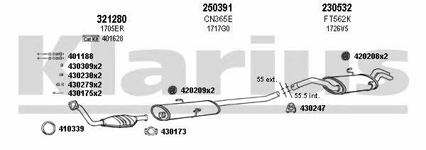 Klarius 180527E Exhaust system 180527E: Buy near me in Poland at 2407.PL - Good price!