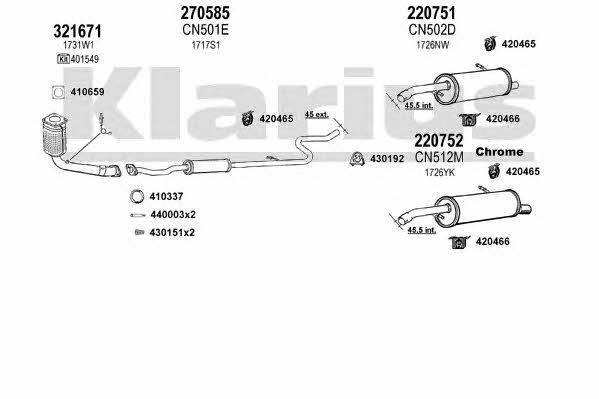 Klarius 180591E Exhaust system 180591E: Buy near me in Poland at 2407.PL - Good price!