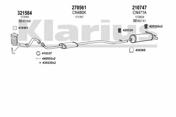 Klarius 180599E Exhaust system 180599E: Buy near me in Poland at 2407.PL - Good price!