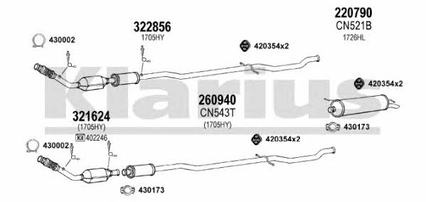Klarius 180602E Exhaust system 180602E: Buy near me in Poland at 2407.PL - Good price!