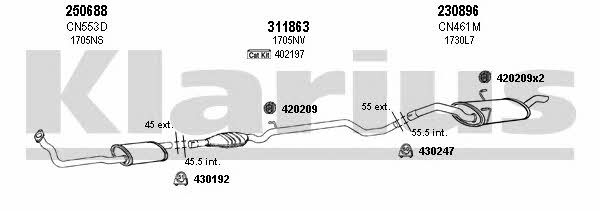 Klarius 180702E Exhaust system 180702E: Buy near me in Poland at 2407.PL - Good price!