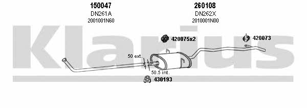 Klarius 270174E Exhaust system 270174E: Buy near me in Poland at 2407.PL - Good price!