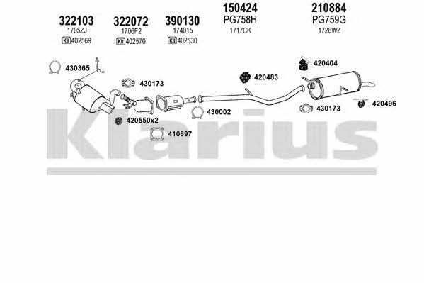 Klarius 180829E Exhaust system 180829E: Buy near me in Poland at 2407.PL - Good price!