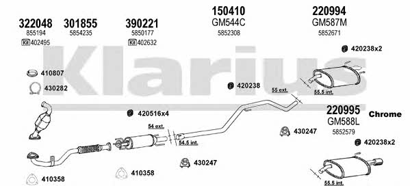Klarius 391699E Система випуску відпрацьованих газів 391699E: Приваблива ціна - Купити у Польщі на 2407.PL!