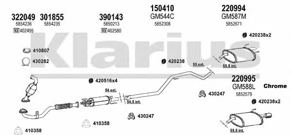 Klarius 391714E Система випуску відпрацьованих газів 391714E: Приваблива ціна - Купити у Польщі на 2407.PL!