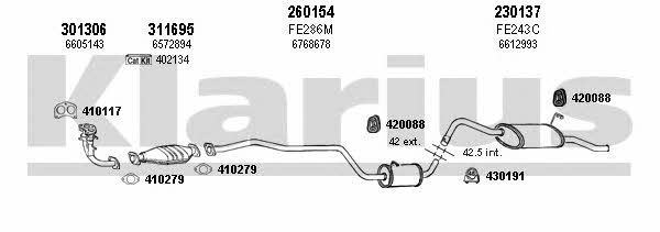 Klarius 360736E Exhaust system 360736E: Buy near me in Poland at 2407.PL - Good price!