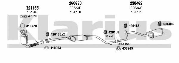 Klarius 361261E Система випуску відпрацьованих газів 361261E: Приваблива ціна - Купити у Польщі на 2407.PL!