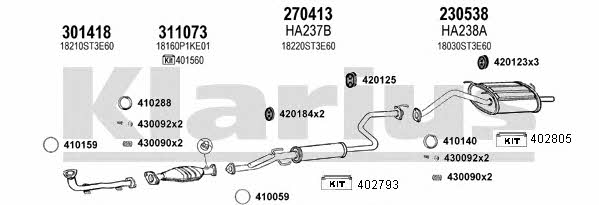 Klarius 420162E Exhaust system 420162E: Buy near me in Poland at 2407.PL - Good price!