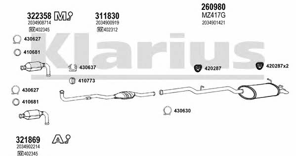 Klarius 600549E Система випуску відпрацьованих газів 600549E: Приваблива ціна - Купити у Польщі на 2407.PL!