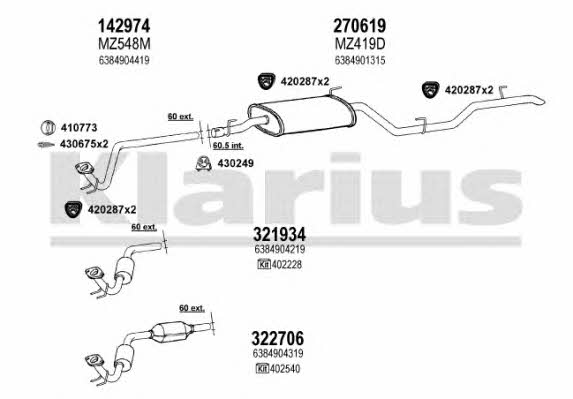 Klarius 600827E Система выпуска отработаных газов 600827E: Отличная цена - Купить в Польше на 2407.PL!