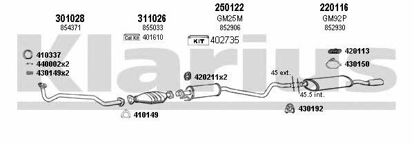 Klarius 391041E Exhaust system 391041E: Buy near me in Poland at 2407.PL - Good price!