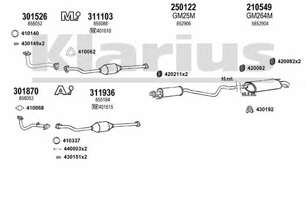 Klarius 391130E Exhaust system 391130E: Buy near me at 2407.PL in Poland at an Affordable price!