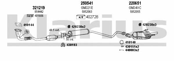 Klarius 391218E Система випуску відпрацьованих газів 391218E: Приваблива ціна - Купити у Польщі на 2407.PL!