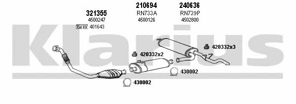 Klarius 391252E Exhaust system 391252E: Buy near me in Poland at 2407.PL - Good price!