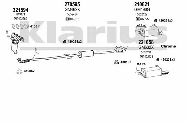 Klarius 391262E Exhaust system 391262E: Buy near me in Poland at 2407.PL - Good price!