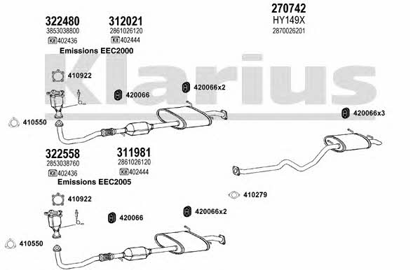 Klarius 450127E Exhaust system 450127E: Buy near me at 2407.PL in Poland at an Affordable price!