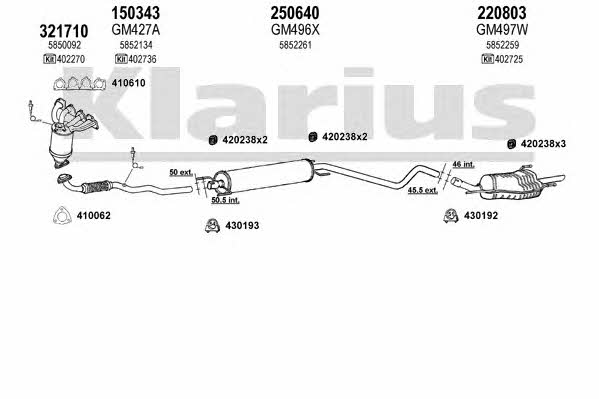 Klarius 391324E Exhaust system 391324E: Buy near me in Poland at 2407.PL - Good price!