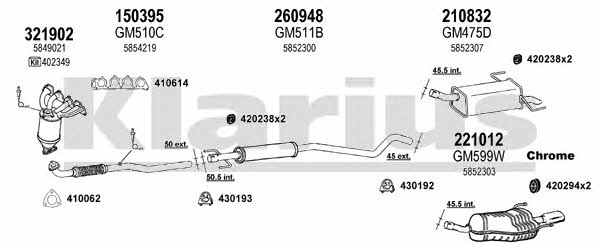 Klarius 391336E Exhaust system 391336E: Buy near me in Poland at 2407.PL - Good price!