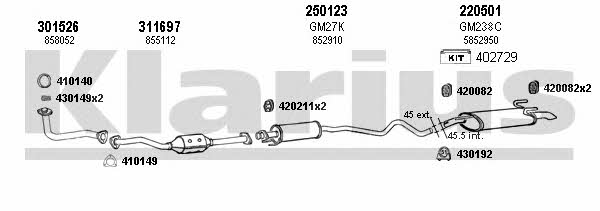 Klarius 391370E Exhaust system 391370E: Buy near me at 2407.PL in Poland at an Affordable price!