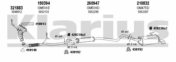 Klarius 391387E Exhaust system 391387E: Buy near me in Poland at 2407.PL - Good price!