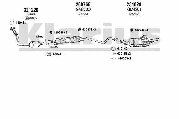 Klarius 391422E Exhaust system 391422E: Buy near me in Poland at 2407.PL - Good price!