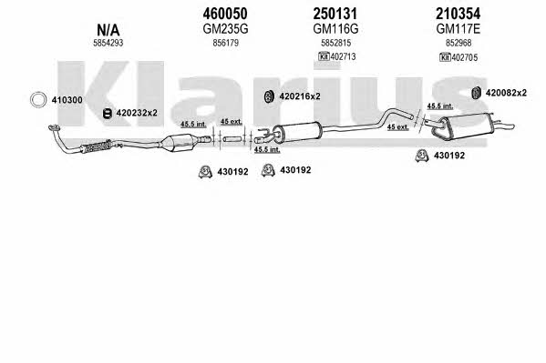 Klarius 391461E Система выпуска отработаных газов 391461E: Отличная цена - Купить в Польше на 2407.PL!