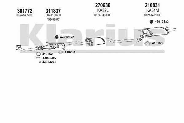 Klarius 500011E Exhaust system 500011E: Buy near me in Poland at 2407.PL - Good price!