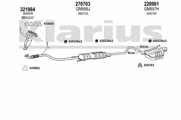 Klarius 391474E Система випуску відпрацьованих газів 391474E: Приваблива ціна - Купити у Польщі на 2407.PL!