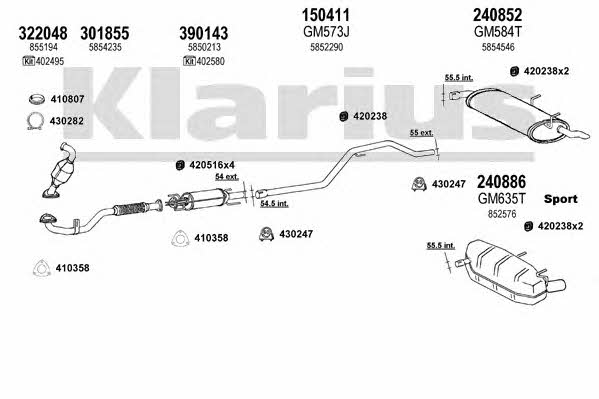 Klarius 391501E Система выпуска отработаных газов 391501E: Отличная цена - Купить в Польше на 2407.PL!