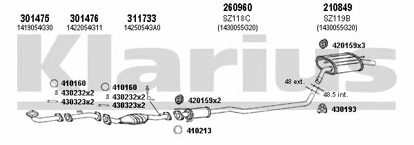 Klarius 820120E Exhaust system 820120E: Buy near me in Poland at 2407.PL - Good price!
