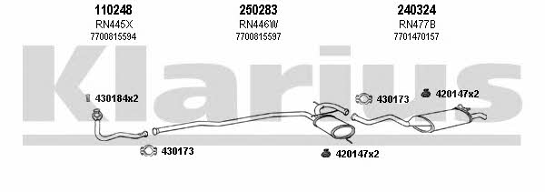 Klarius 720309E Система выпуска отработаных газов 720309E: Отличная цена - Купить в Польше на 2407.PL!