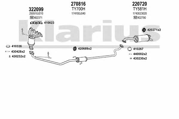 Klarius 900508E Система випуску відпрацьованих газів 900508E: Приваблива ціна - Купити у Польщі на 2407.PL!