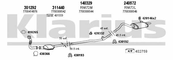 Klarius 720708E Система выпуска отработаных газов 720708E: Отличная цена - Купить в Польше на 2407.PL!