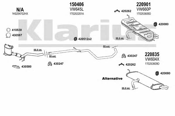 Klarius 931150E Система выпуска отработаных газов 931150E: Отличная цена - Купить в Польше на 2407.PL!