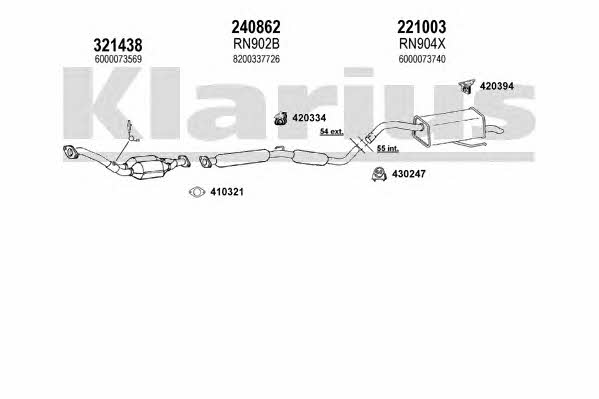 Klarius 721049E Exhaust system 721049E: Buy near me in Poland at 2407.PL - Good price!