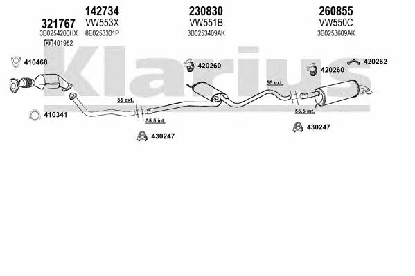 Klarius 931279E Система выпуска отработаных газов 931279E: Отличная цена - Купить в Польше на 2407.PL!