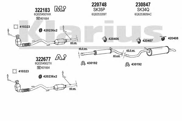 Klarius 931291E Exhaust system 931291E: Buy near me in Poland at 2407.PL - Good price!