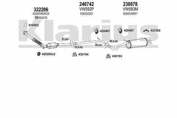 Klarius 931294E Система выпуска отработаных газов 931294E: Отличная цена - Купить в Польше на 2407.PL!