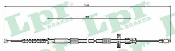 LPR C0050B Parking brake cable left C0050B: Buy near me in Poland at 2407.PL - Good price!