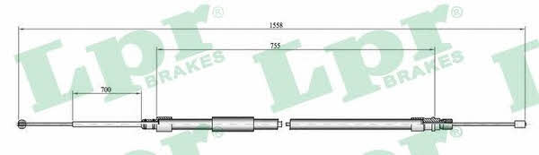 LPR C0080B Cable Pull, parking brake C0080B: Buy near me in Poland at 2407.PL - Good price!