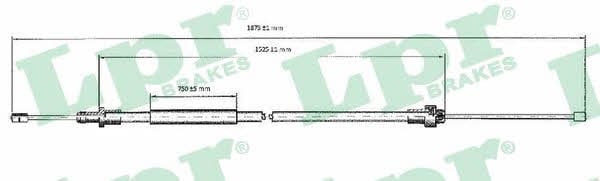 LPR C0092B Parking brake cable, right C0092B: Buy near me in Poland at 2407.PL - Good price!
