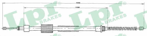 LPR C0126B Трос стояночного тормоза, правый C0126B: Отличная цена - Купить в Польше на 2407.PL!