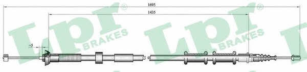LPR C0180B Parking brake cable, right C0180B: Buy near me at 2407.PL in Poland at an Affordable price!