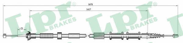 LPR C0181B Parking brake cable left C0181B: Buy near me at 2407.PL in Poland at an Affordable price!