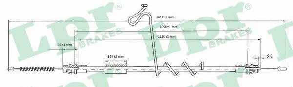 LPR C0293B Parking brake cable, right C0293B: Buy near me in Poland at 2407.PL - Good price!