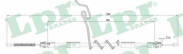 LPR C0296B Parking brake cable, right C0296B: Buy near me in Poland at 2407.PL - Good price!
