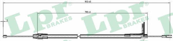 LPR C0425B Parking brake cable, right C0425B: Buy near me in Poland at 2407.PL - Good price!
