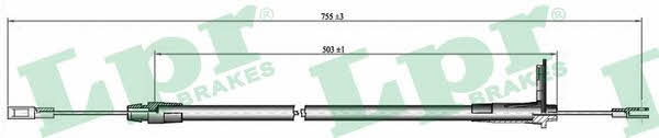 LPR C0434B Parking brake cable, right C0434B: Buy near me in Poland at 2407.PL - Good price!